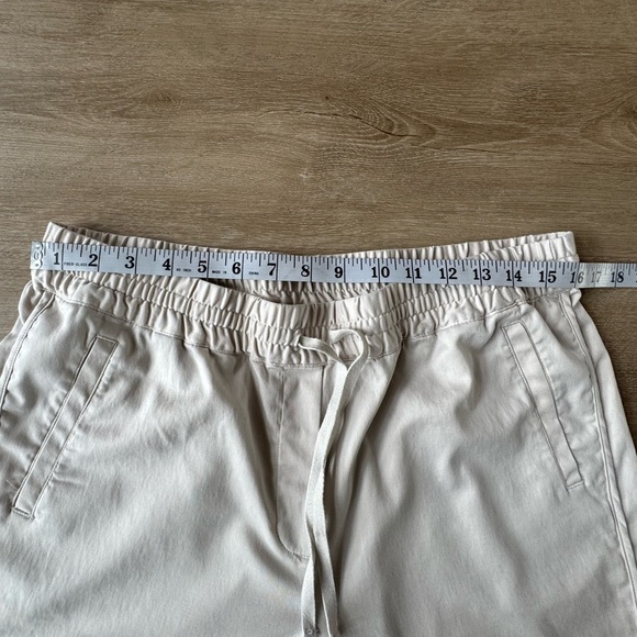 J. Jill Drawstring Moonbeam Curve Hem Ankle Pants Lyocell Cotton SZ M Spring - Picture 7 of 9